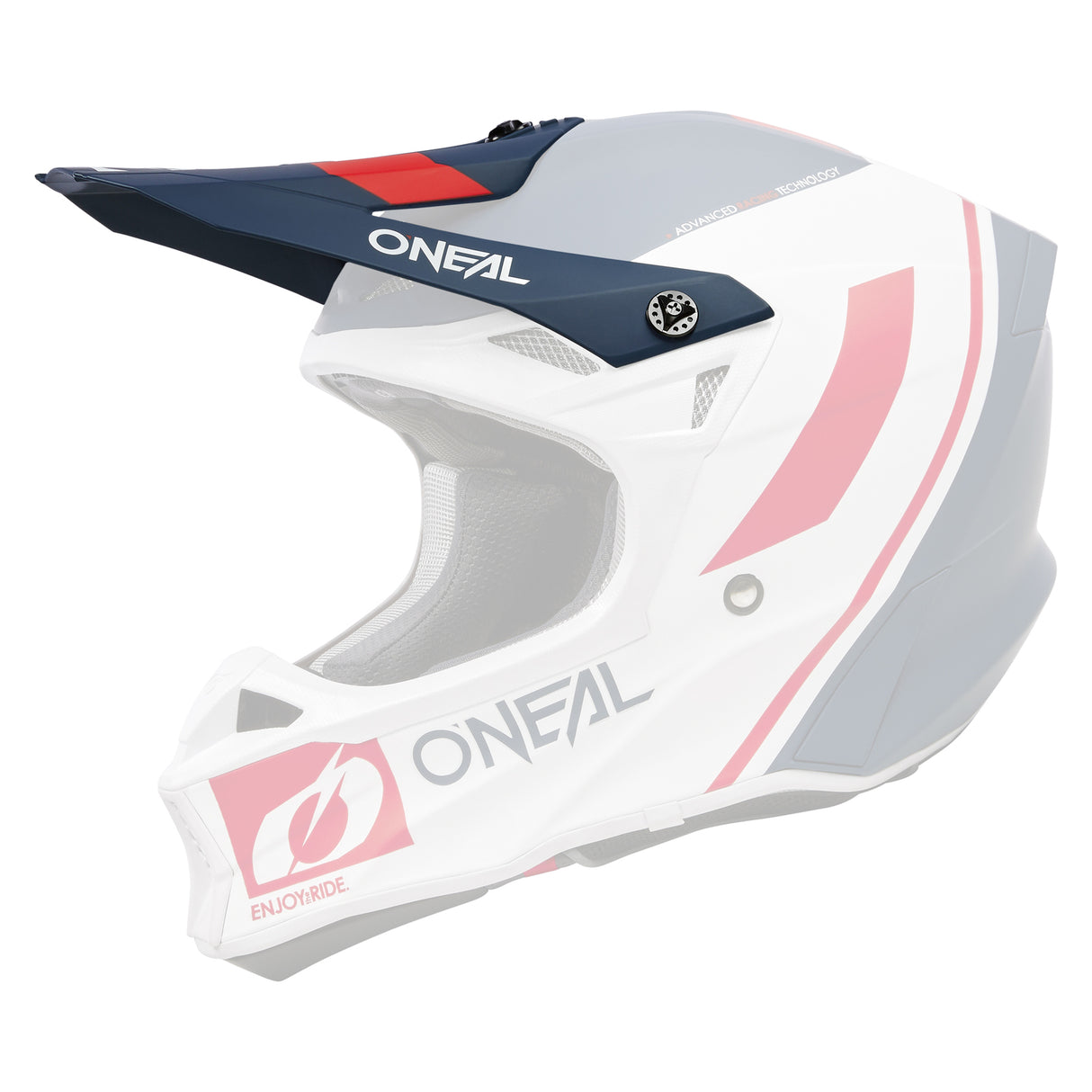 Oneal Replacement Peak for 2023 10 SRS Flow V.23 Blue/White/Red Helmet