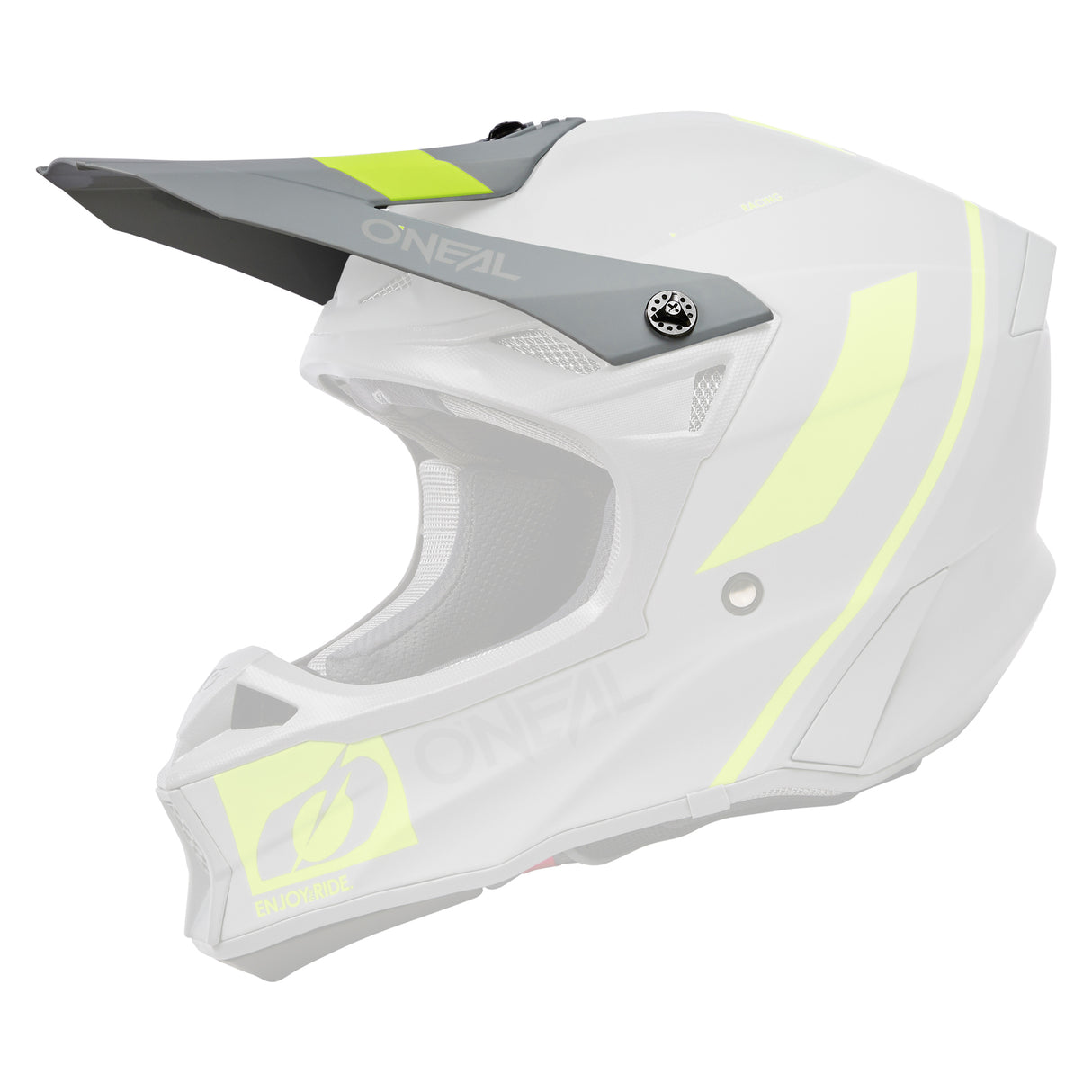 Oneal Replacement Peak for 2023 10 SRS Flow V.23 Grey/Neon Yellow Helmet