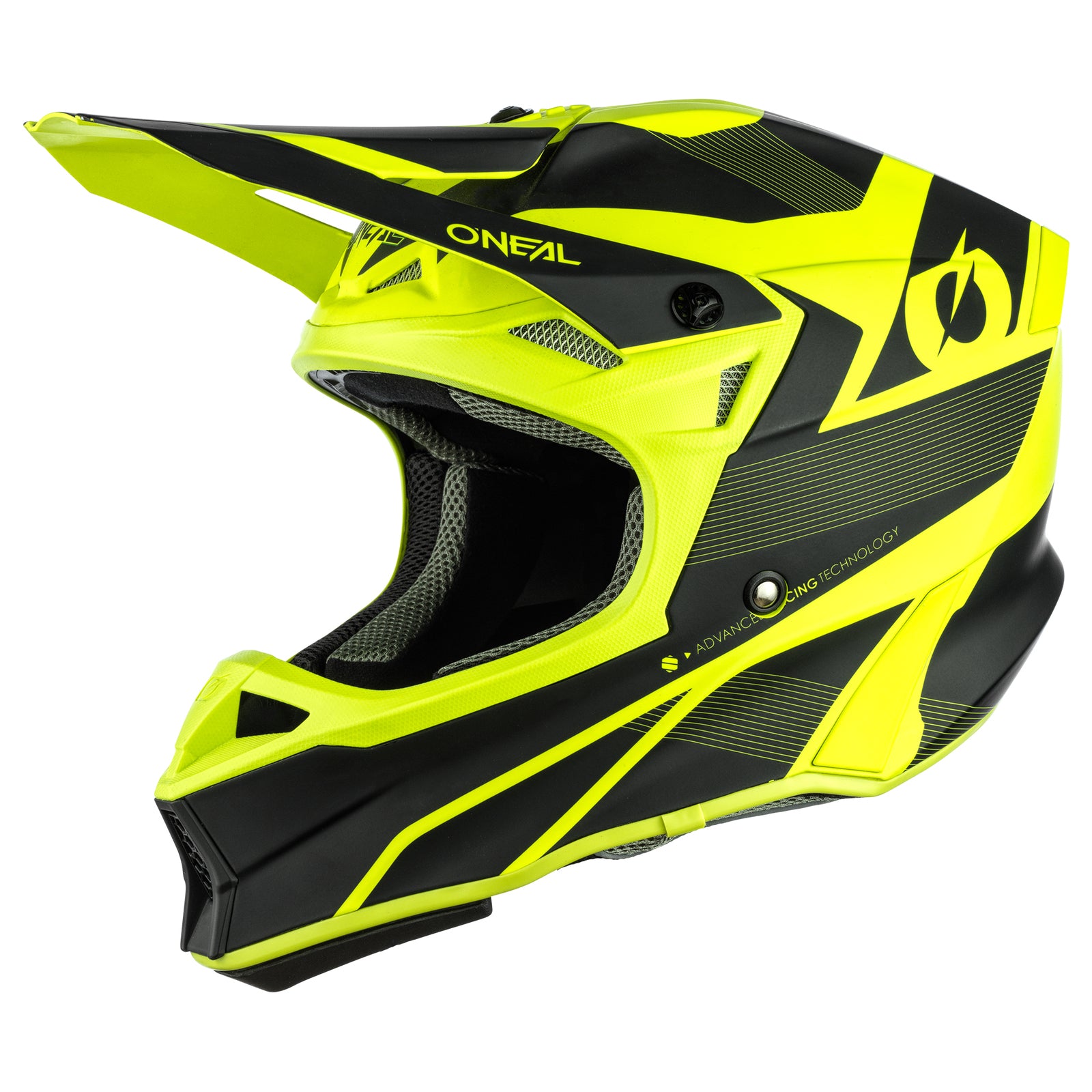 O'Neal MX フルフェイスヘルメット イエロー O'Neal MX Helmet 3SRS Solid - Blue/Neon Yellow | Maciag Offroad