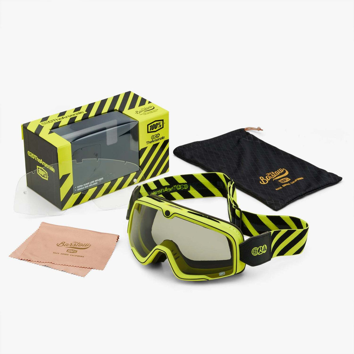 100% Barstow Goggles The Arsenale w/Smoke Lens