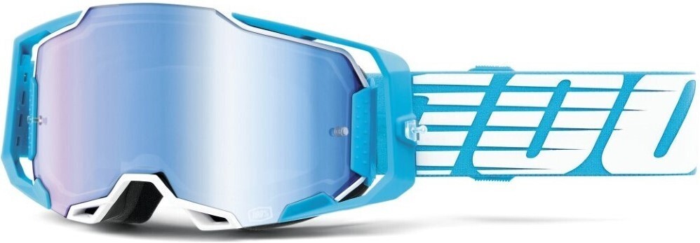 100% Armega Goggles Oversized Sky w/Mirror Blue Lens