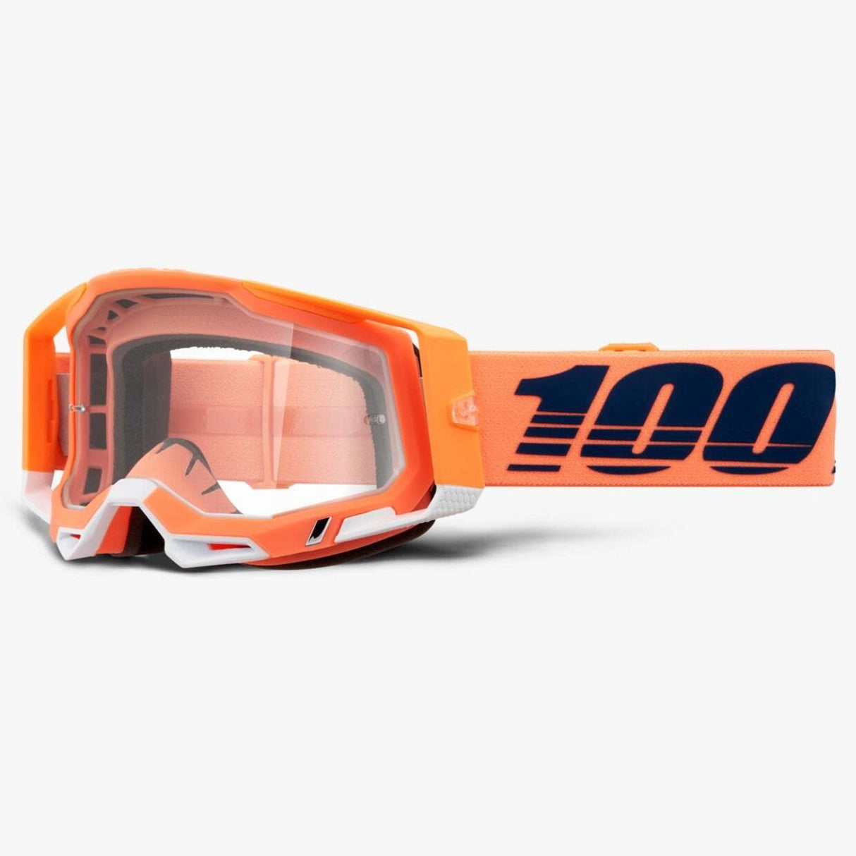 100% Racecraft2 Goggles Coral w/Clear Lens