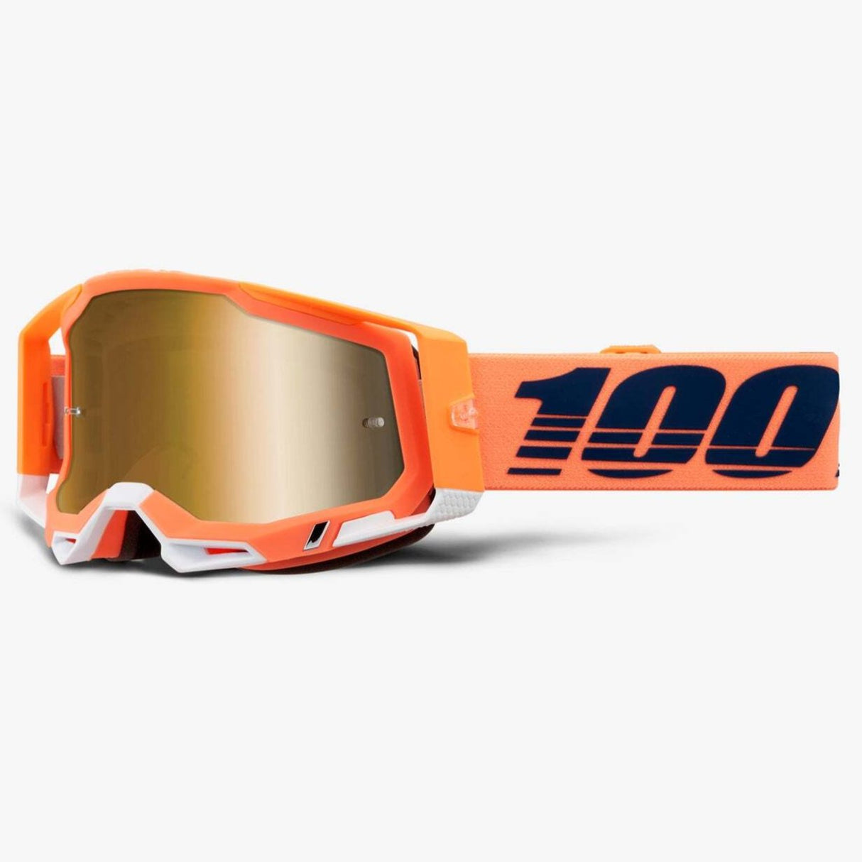 100% Racecraft2 Goggles Coral w/Mirror True Gold Lens