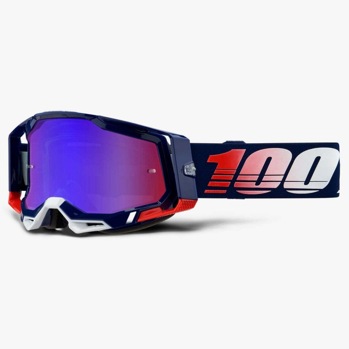 100% Racecraft2 Goggles Republic w/Mirror Red/Blue Lens