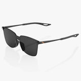 100% Legere Square Sunglasses Polished Black w/Smoked Lens