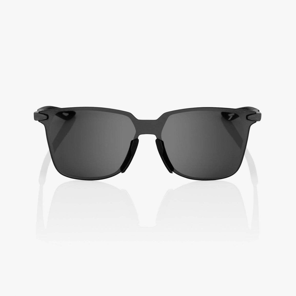 100% Legere Square Sunglasses Polished Black w/Smoked Lens