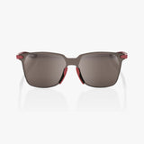 100% Legere Square Sunglasses Soft Tact Crimson w/HiPER Silver Mirror Lens