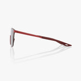 100% Legere Square Sunglasses Soft Tact Crimson w/HiPER Silver Mirror Lens