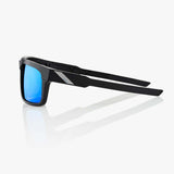 100% Type-S Sunglasses Matte Black w/HiPER Blue Multilayer Mirror Lens