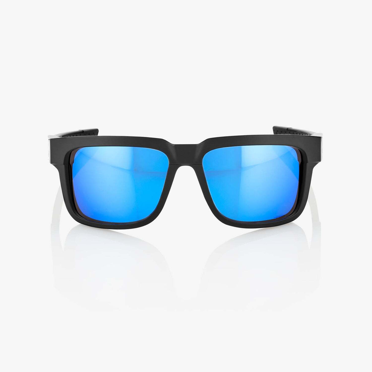 100% Type-S Sunglasses Matte Black w/HiPER Blue Multilayer Mirror Lens