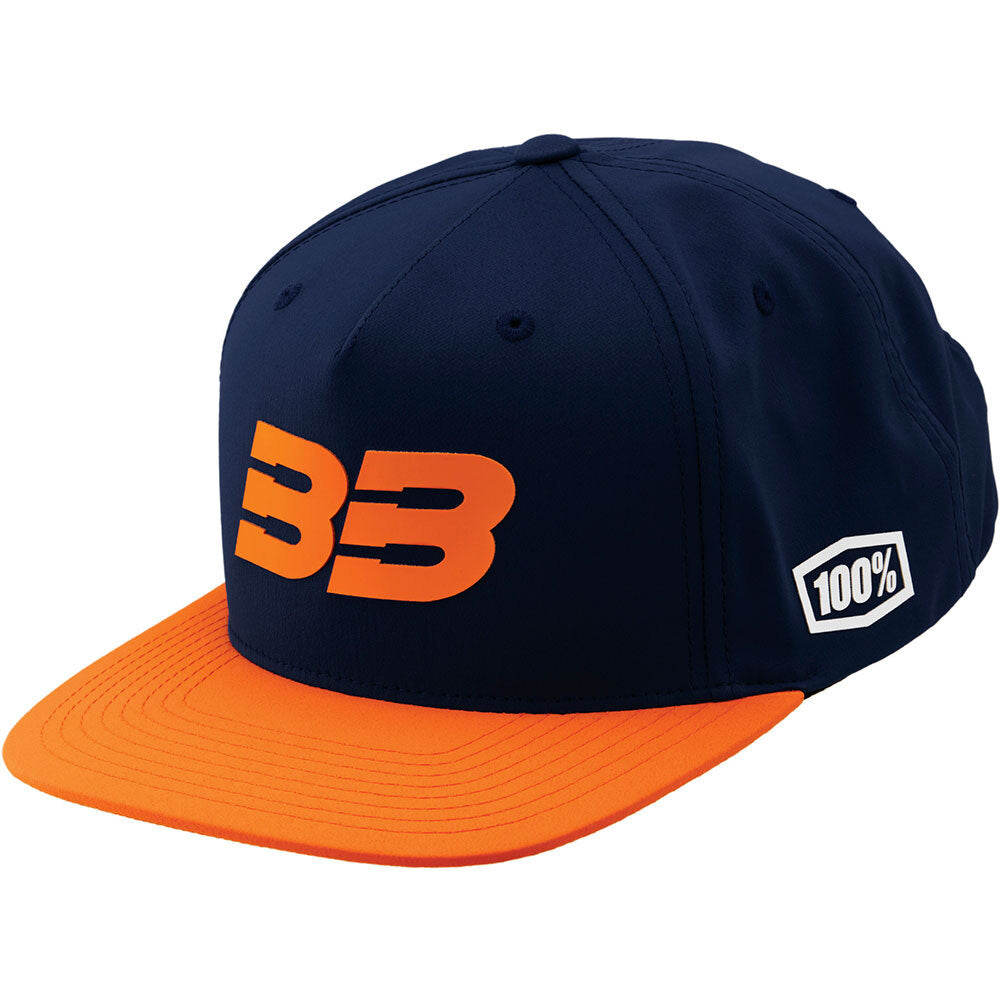 100% BB33 Navy/Orange Snapback Hat