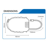 Oxford Retractable Combination Cable Lock 75cm Black