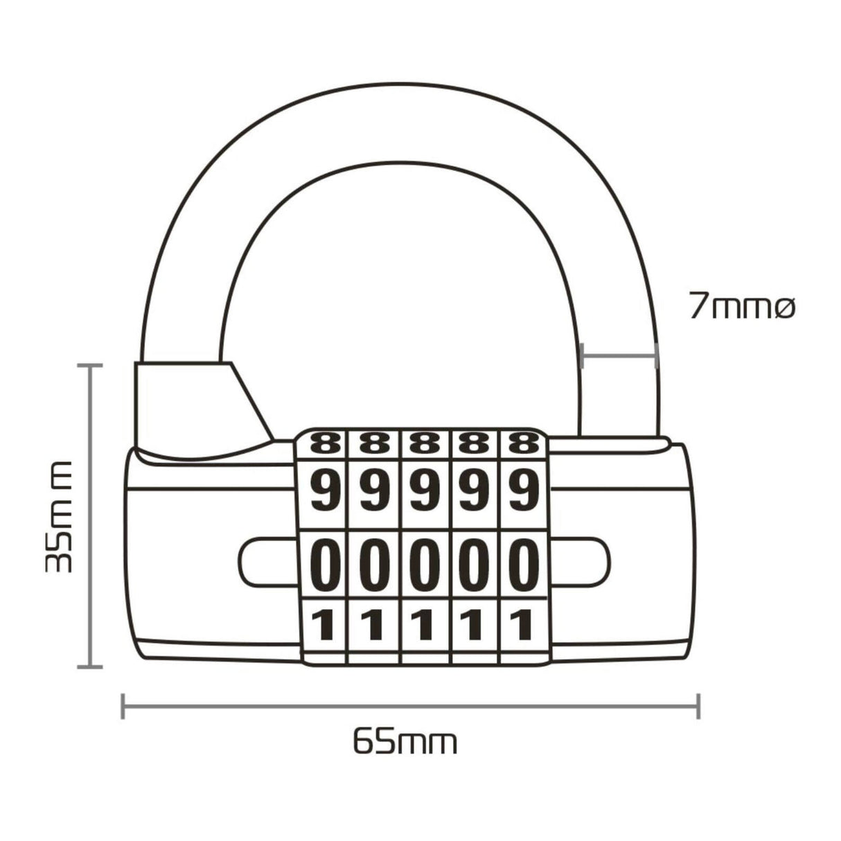 Oxford 5-Digit Combination Padlock Black