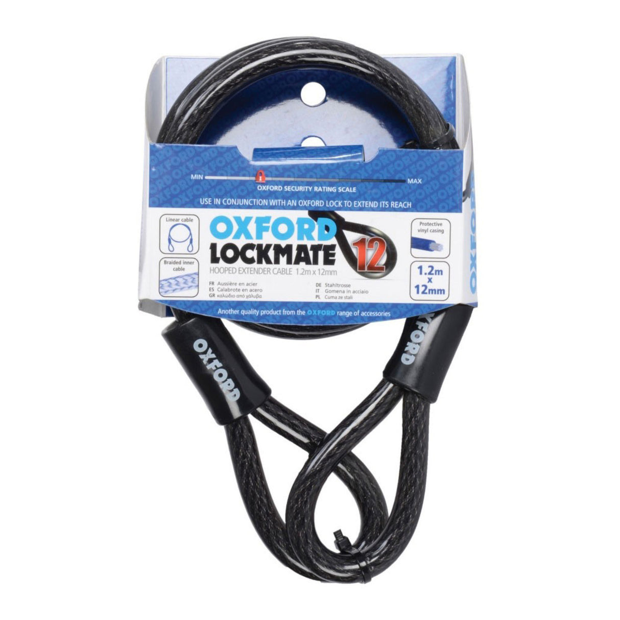 Oxford Lockmate Cable Lock (12mm x 1.2m) HD Cable