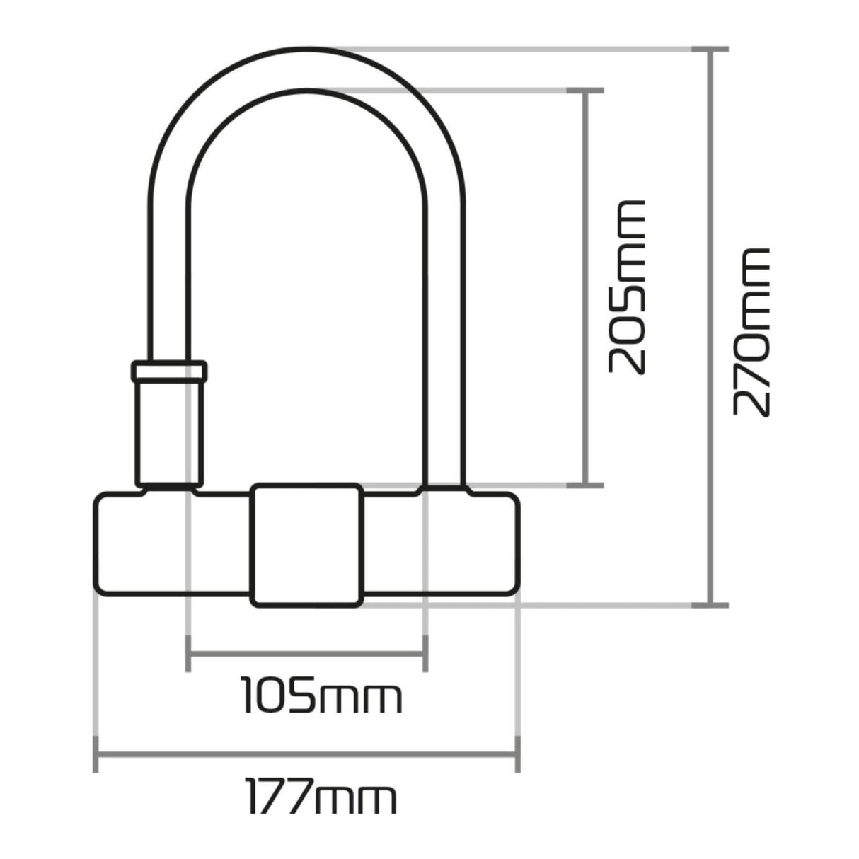 Oxford Magnum U-Lock (170mm x 285mm) w/Bracket