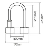 Oxford Magnum U-Lock (170mm x 285mm) w/Bracket