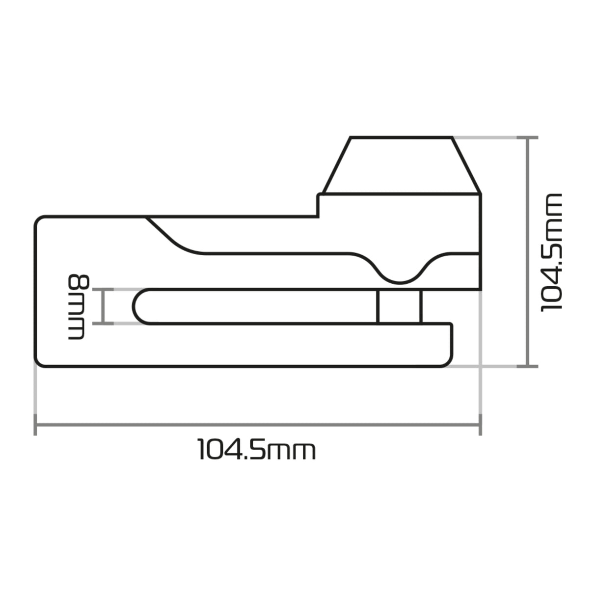 Oxford Titan 10mm Pin Disc Lock Black (includes Pouch)