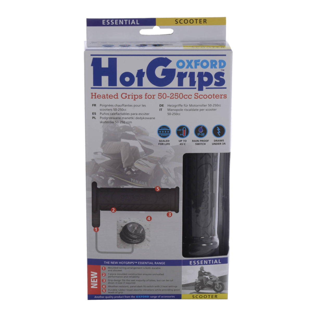 Oxford HotGrips Essential Scooter w/Panel Switch