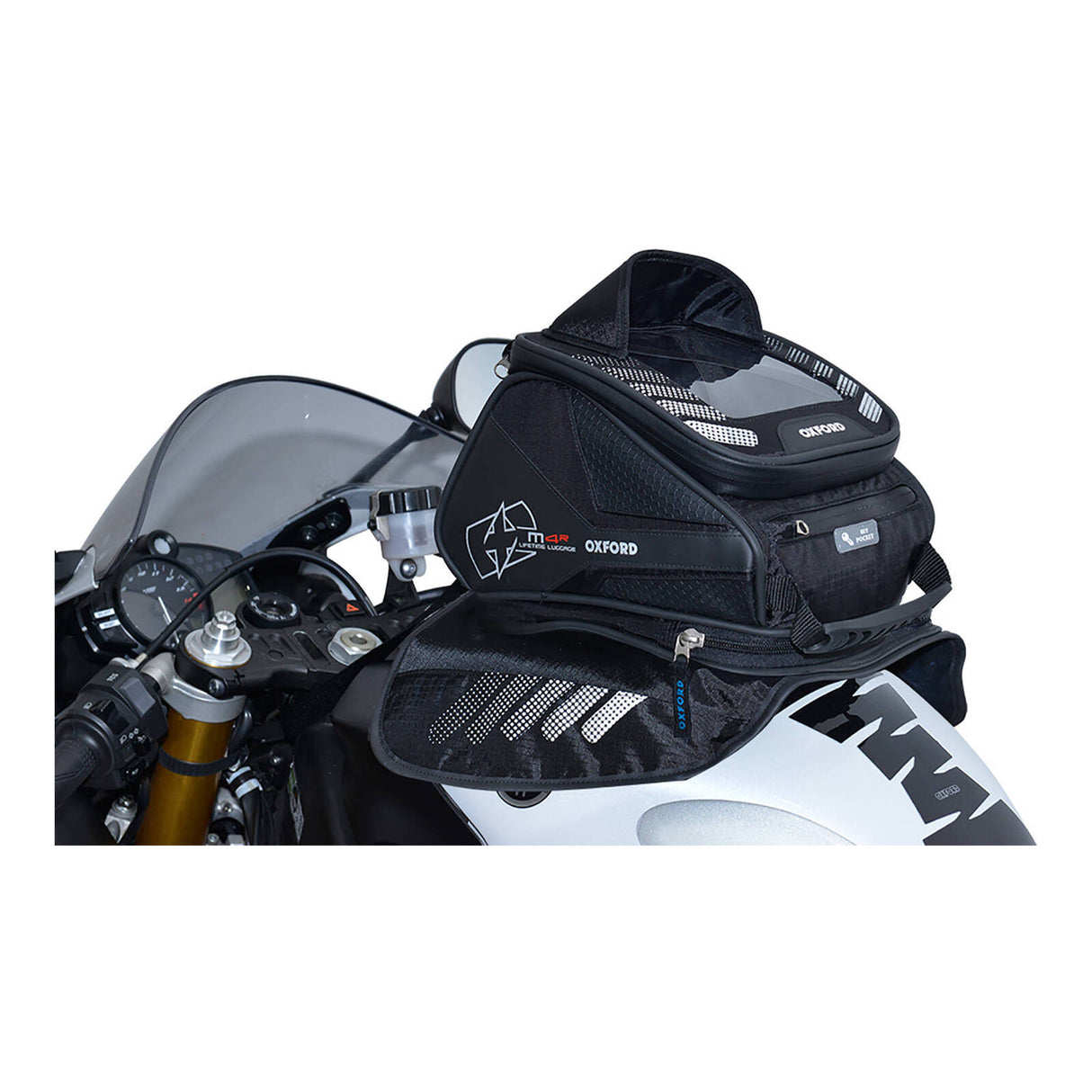 Oxford M4R Black Magnetic Tank & Tail Bag