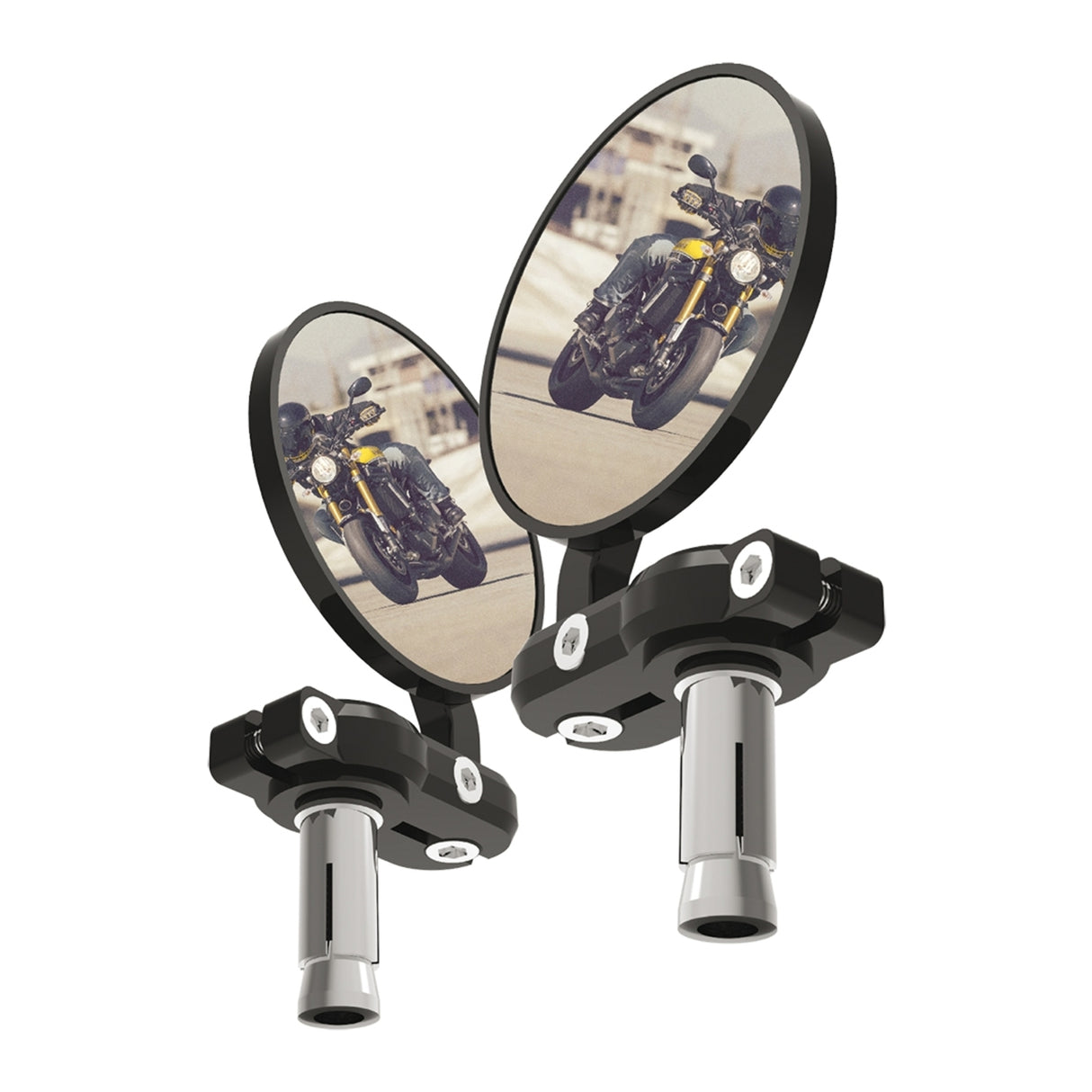 Oxford Bar End Mirrors Black (Pair)