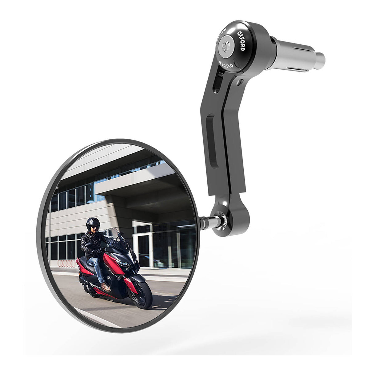 Oxford Premium Left Bar End Mirror Black