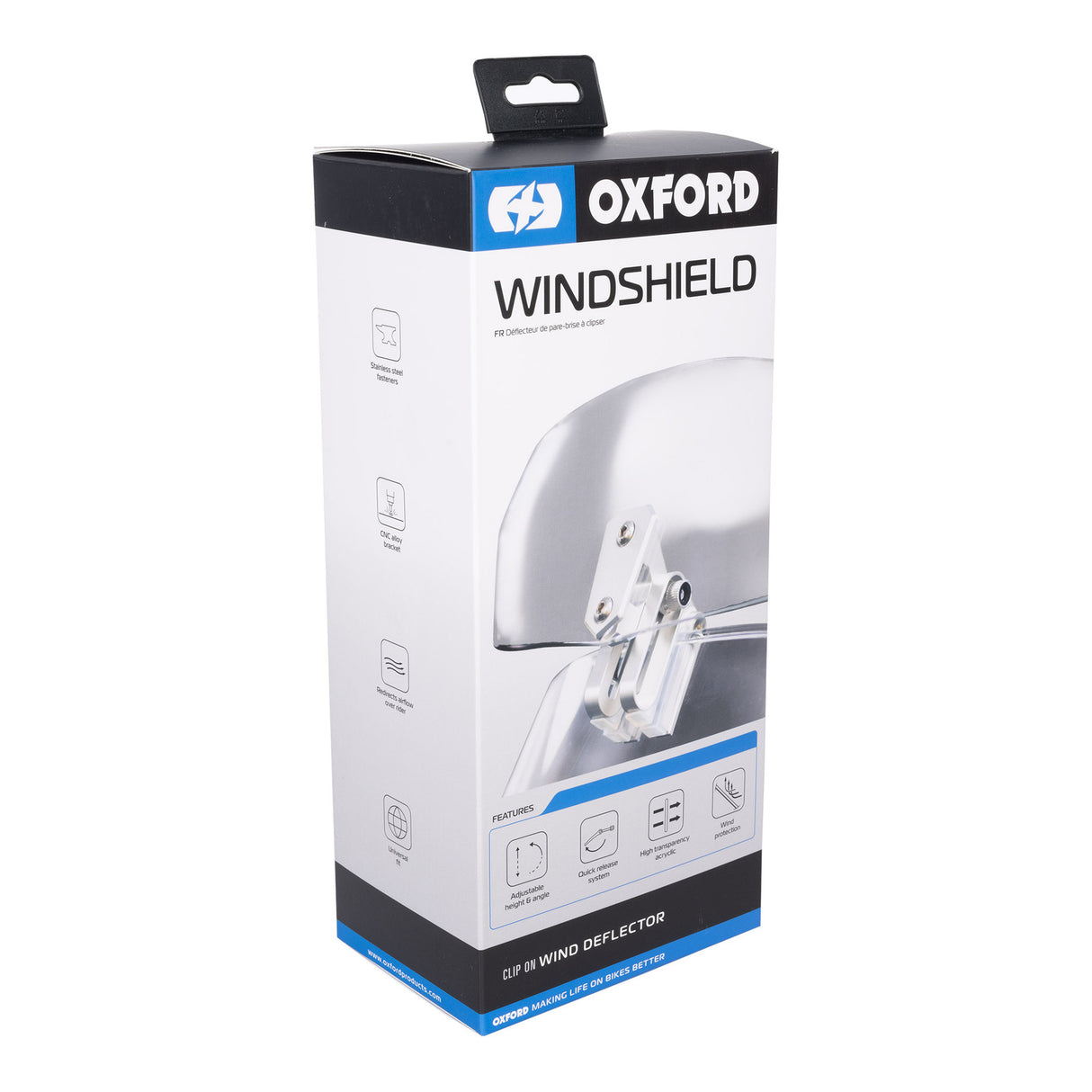 Oxford Wind Deflector Clear 260 x 125mm