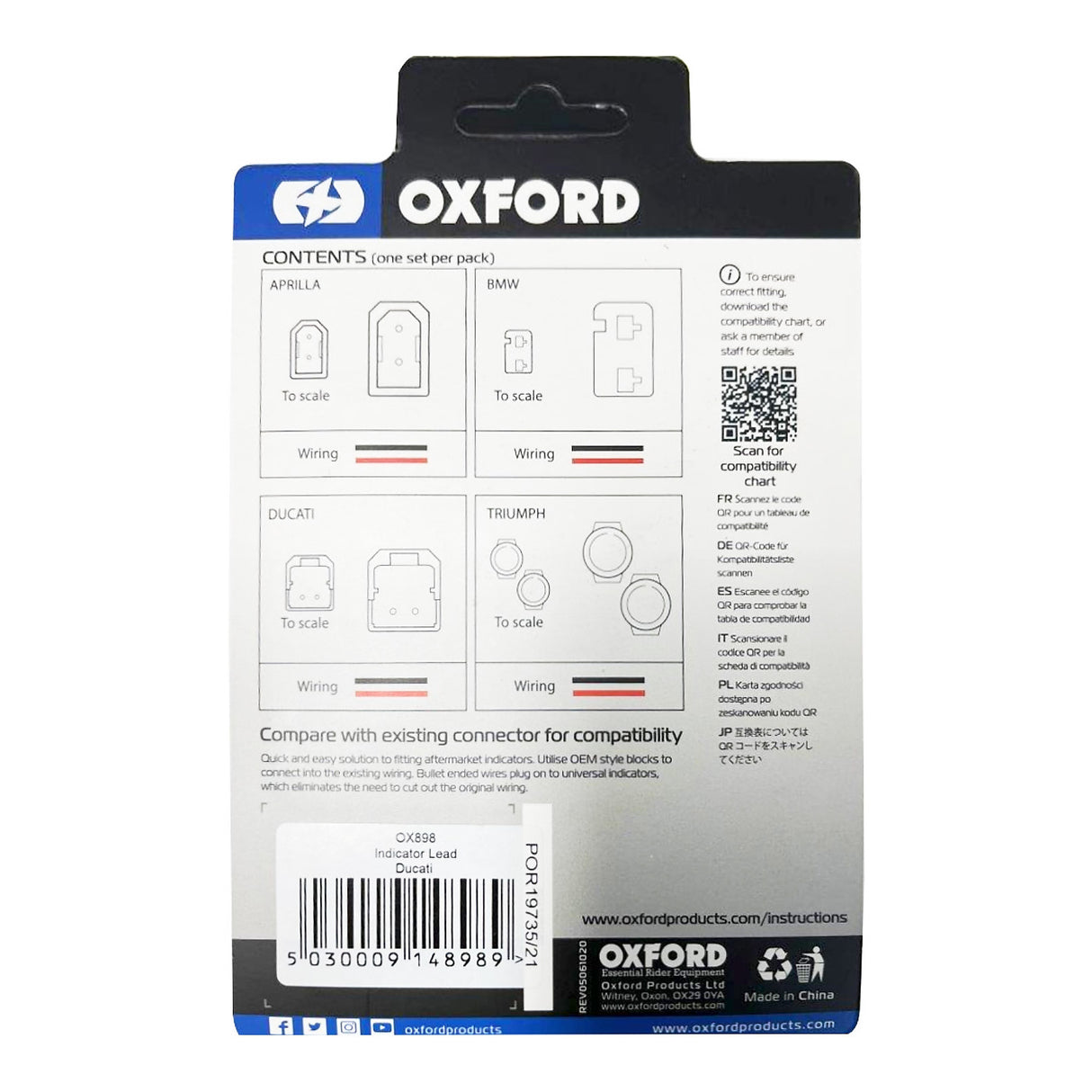 Oxford Indicator Leads for Ducati