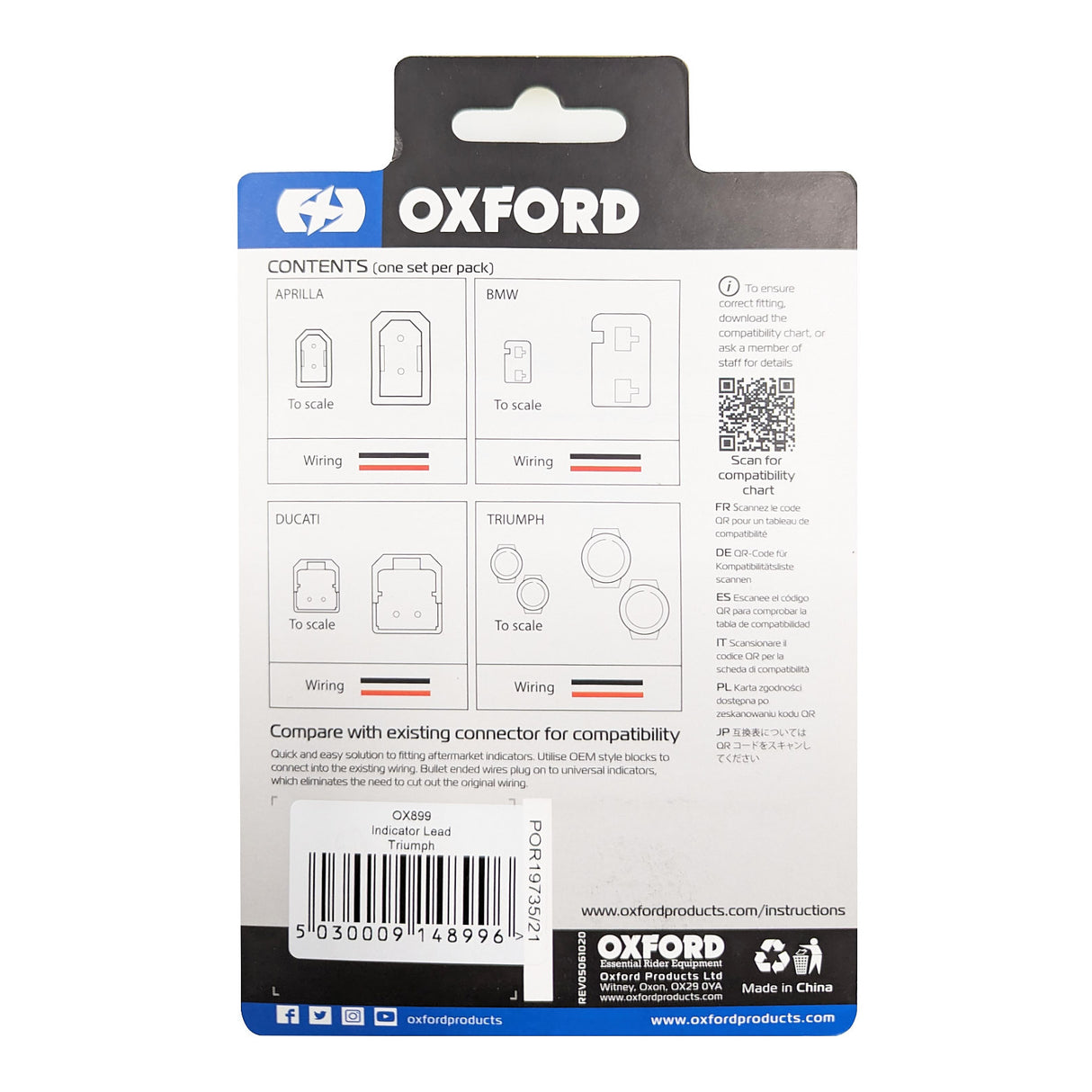 Oxford Indicator Leads for Triumph