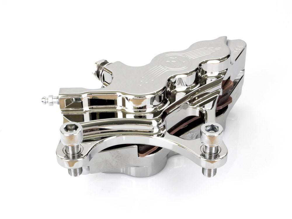 Performance Machine P00512913CH Left Hand Front 6 Piston Caliper Chrome for most Big Twin/Sportster 84-99 Models w/13" Disc Rotor