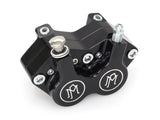 Performance Machine P00522200BM Right Hand Front 4 Piston Caliper Black Contrast Cut for FXSTS Springer Softail