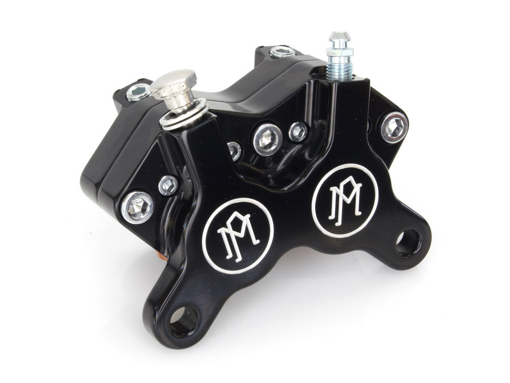 Performance Machine P00522300BM Universal 4 Piston Caliper Black Contrast Cut for H-D w/11.5" Disc Rotor