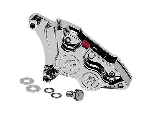 Performance Machine P00532915CH Left Hand Front 4 Piston Caliper Chrome for many Big Twin/Sportster 84-99 w/11.5" Disc Rotor