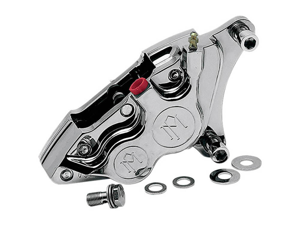 Performance Machine P00532915P Left Hand Front 4 Piston Caliper Polished for many Big Twin/Sportster 84-99 w/11.5" Disc Rotor