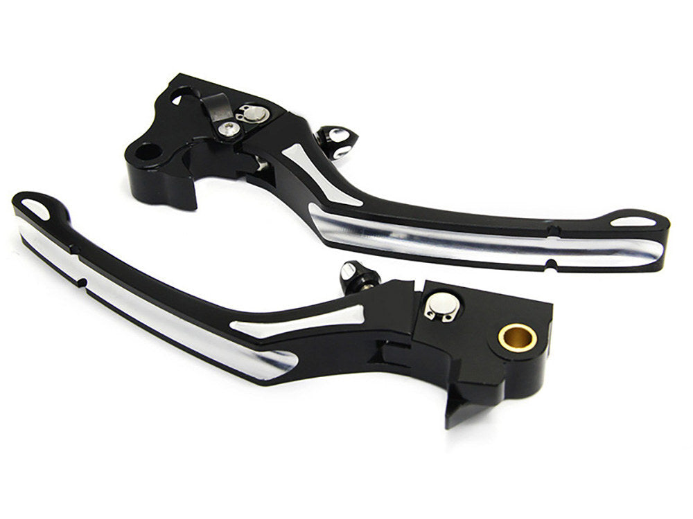 Roland Sands Designs P00624018BM Adjustable Regulator Lever Set Black Contrast Cut for Sportster 14-21