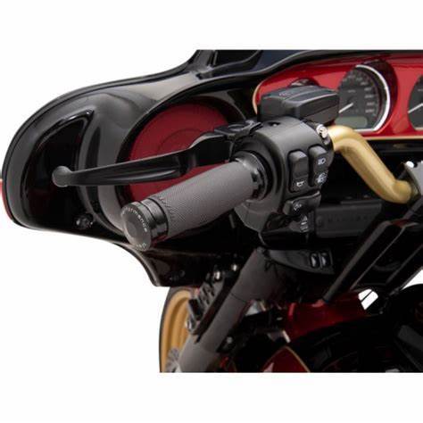 Performance Machine P00632020B Contour Handgrips Black for most Big Twin 08-Up w/Throttle-by-Wire