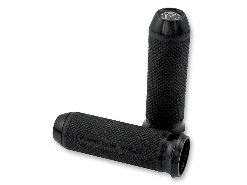 Performance Machine P00632027B Elite Handgrips Black for H-D w/Throttle Cable