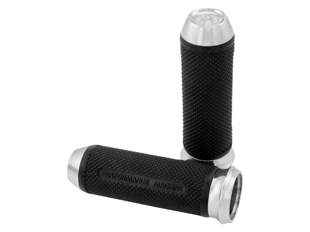 Performance Machine P00632027CH Elite Handgrips Chrome for H-D w/Throttle Cable