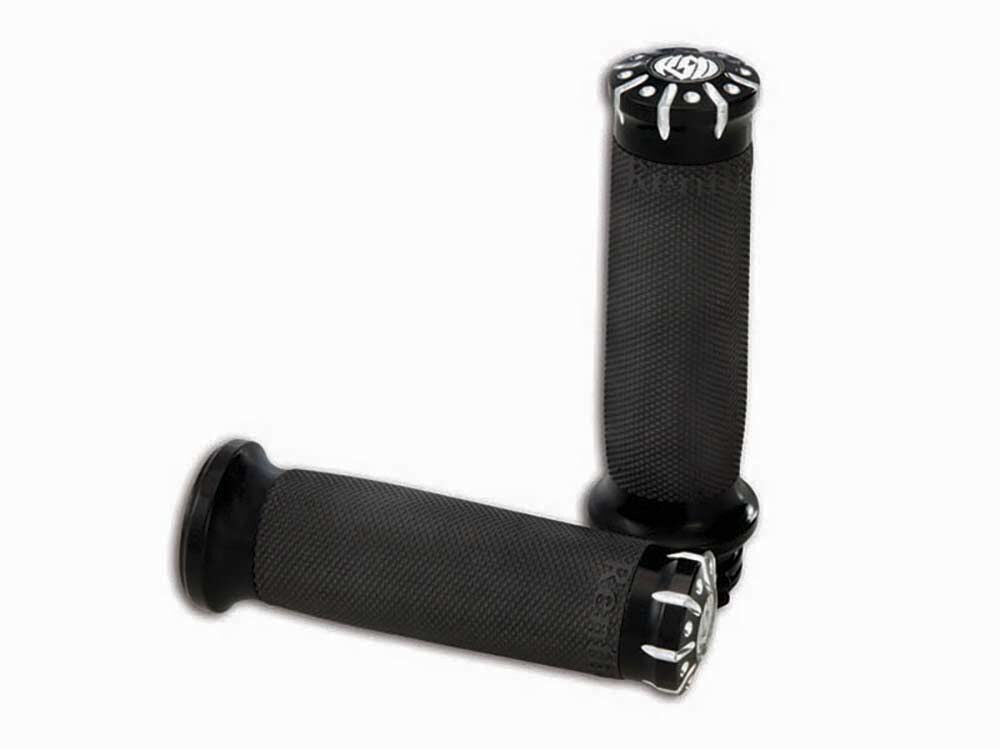 Roland Sands Designs P00632036BM Chrono Handgrips Black Contrast Cut for H-D w/Throttle Cable