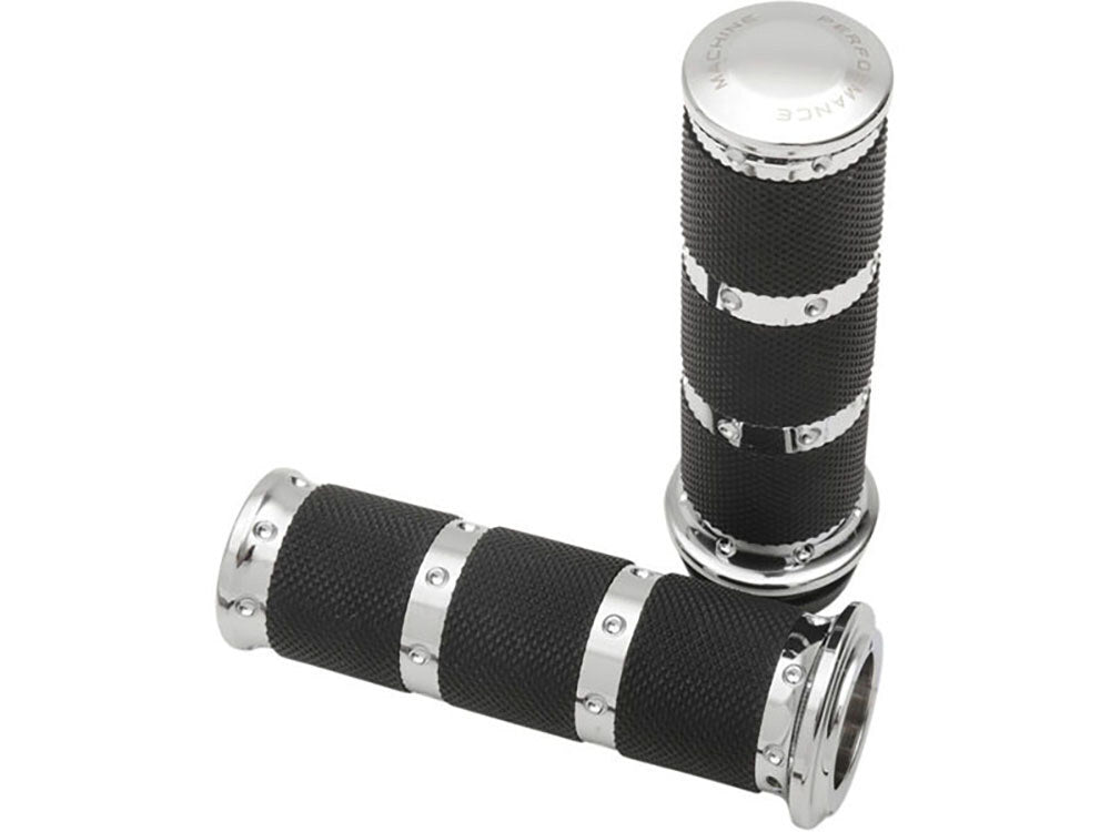 Performance Machine P00632087CH XLS Handgrips Chrome for most Big Twin 08-Up w/Throttle-by-Wire