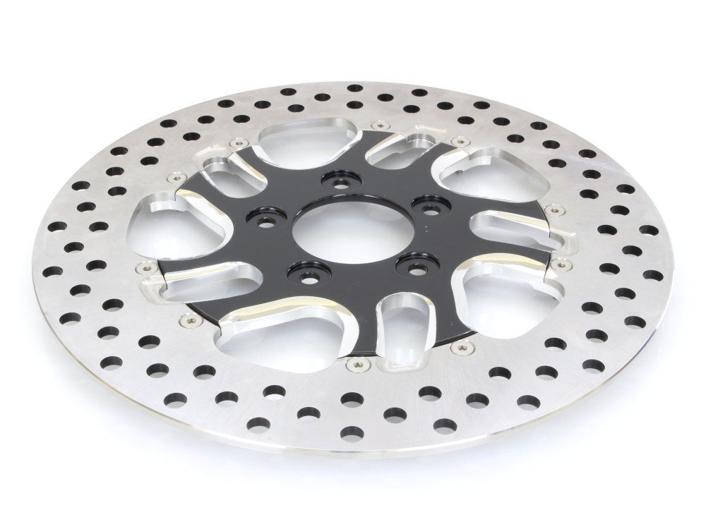 Performance Machine P01331522RVLLSBMP 11.5" Left Hand Front Rival Disc Rotor Black Contrast Cut Platinum for H-D 84-Up w/11-1/2" Disc Rotors