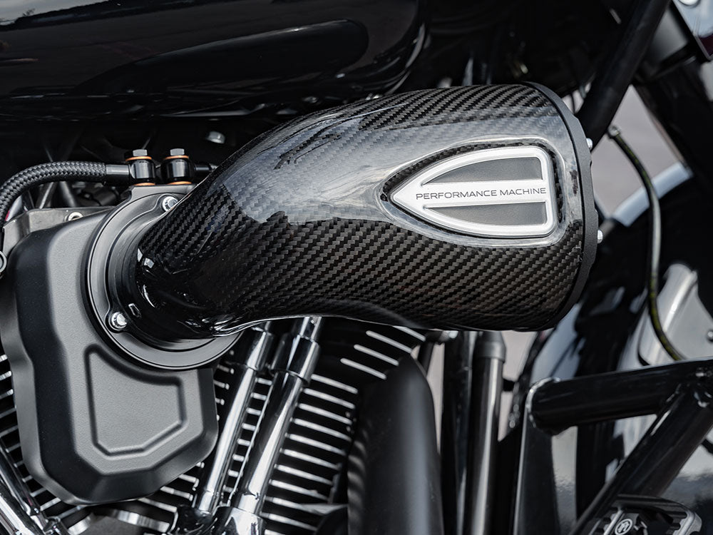 Performance Machine P02062162SMB C4 Series Air Cleaner Kit Carbon Fiber for Big Twin 93-17 w/CV Carb or Cable Operated Delphi EFI