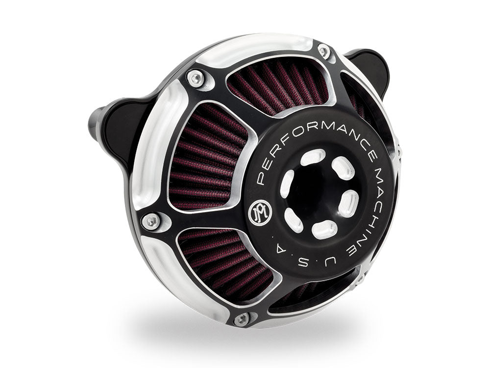 Performance Machine P02062164BM Max HP Air Cleaner Kit Black Contrast Cut for CVO Touring 23-Up/Street Glide/Road Glide 24-Up