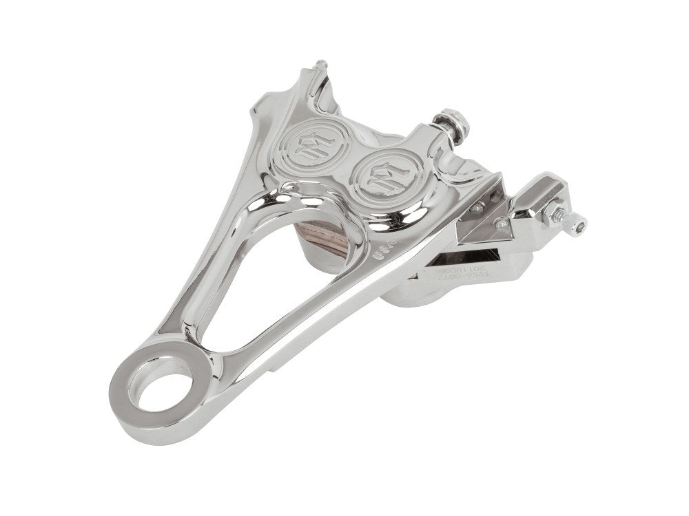 Performance Machine P12560084CH Right Hand Rear 4 Piston Caliper & Mounting Bracket Chrome for Softail 18-Up