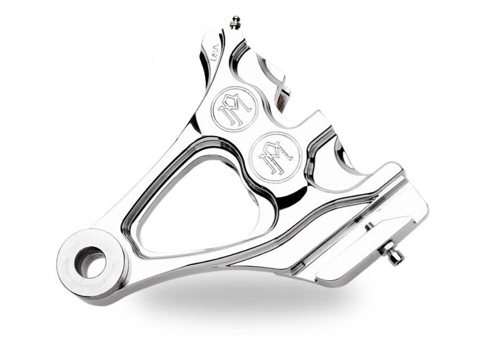 Performance Machine P127400761CH Right Rear Integrated 4 Piston Caliper & Mounting Bracket Chrome for Softail 87-99 w/1" Rear Axle