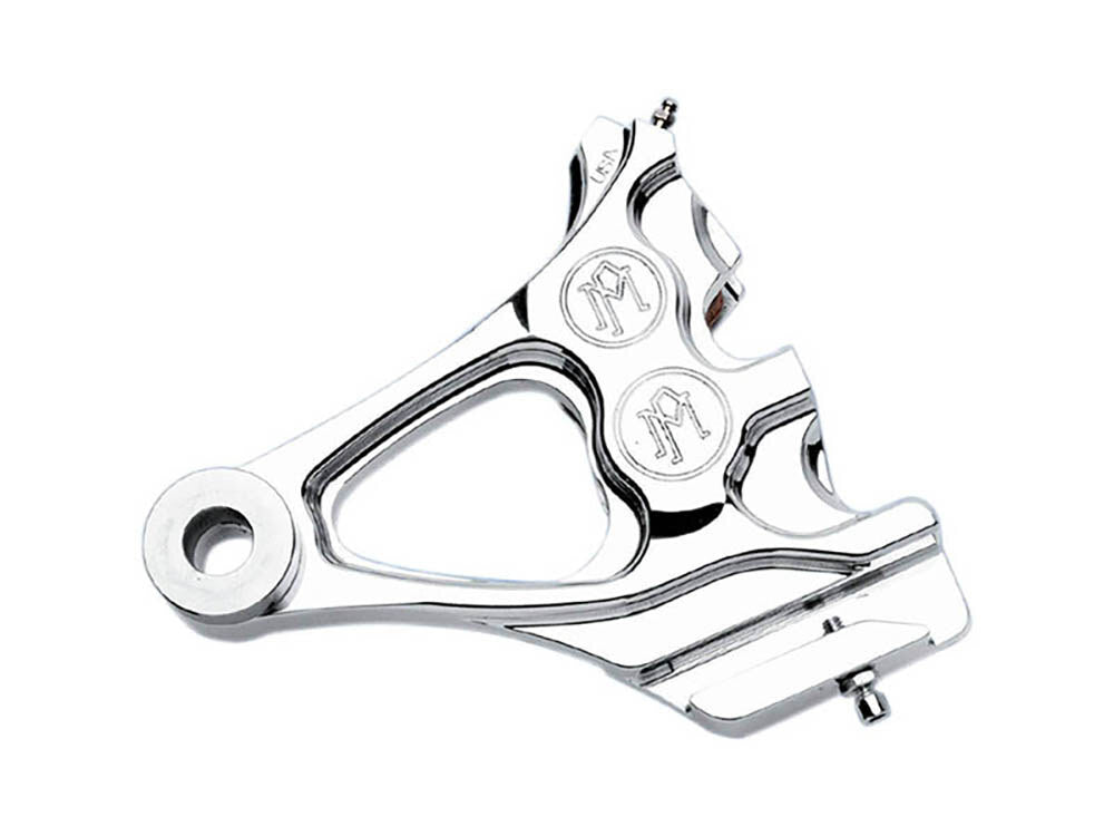 Performance Machine P12850076CH Right Rear Integrated 4 Piston Caliper & Mounting Bracket Chrome for Softail 00-07