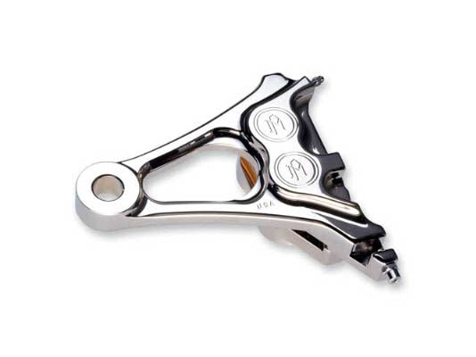 Performance Machine P12940077CH Right Rear Integrated 4 Piston Caliper & Mounting Bracket Chrome for Softail 06-07 w/3/4" Axle & 200 Rear Tyre