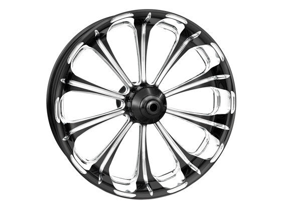 Performance Machine P15527825PRELBMP 18" x 8.50" Wide Revel Wheel w/Rear Hub Black Contrast Cut Platinum for Breakout/Fatboy 18-Up w/ABS