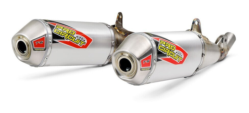 Pro Circuit T-6 Stainless Dual Slip-On Mufflers for Honda CRF250R 18-19