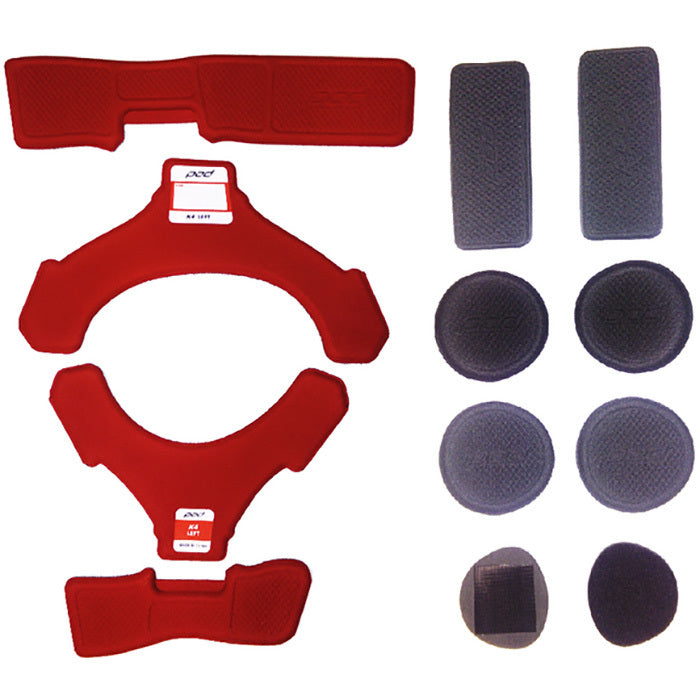 POD K4 Red Left Knee Brace Pad Set