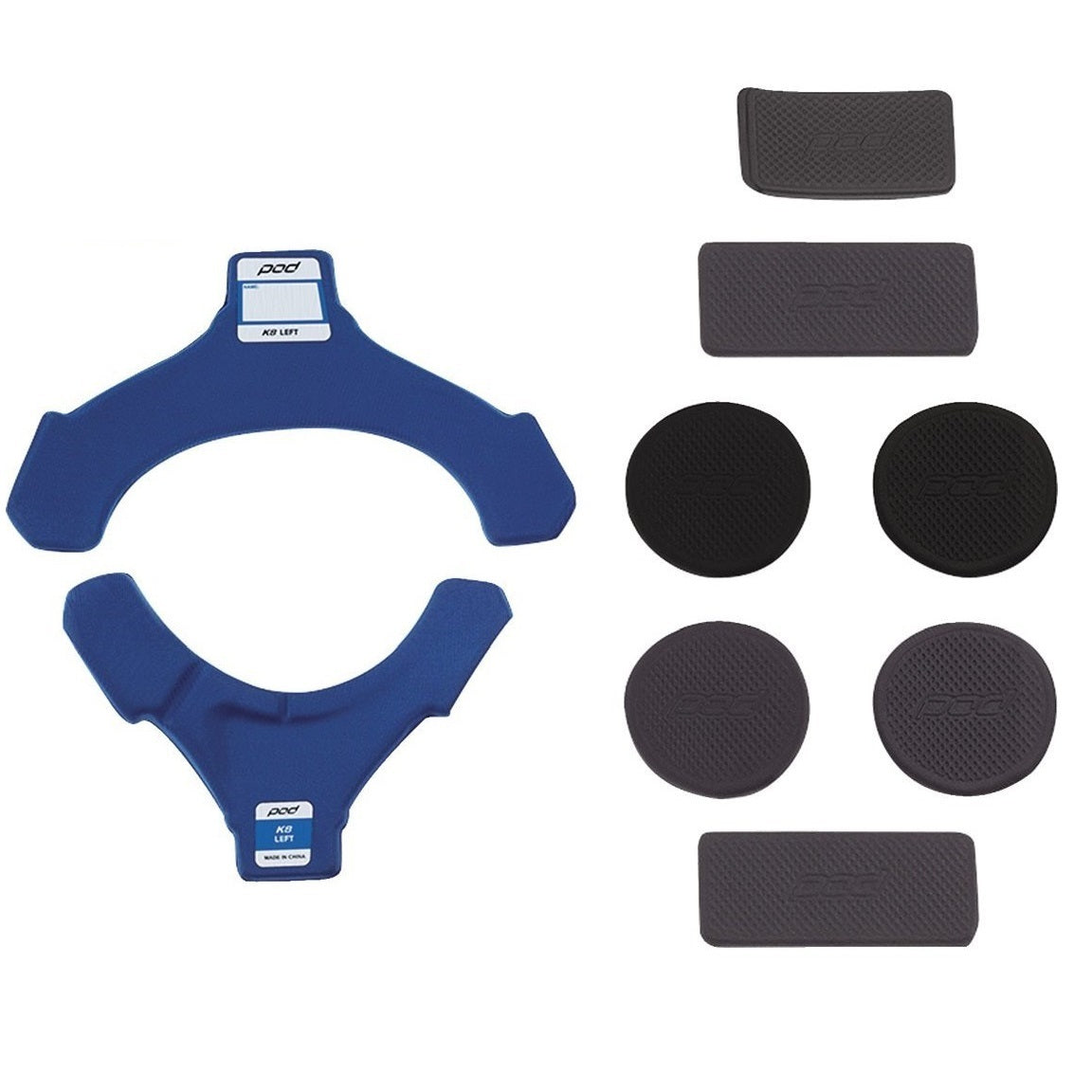 POD K8 Blue Left Knee Brace Pad Set